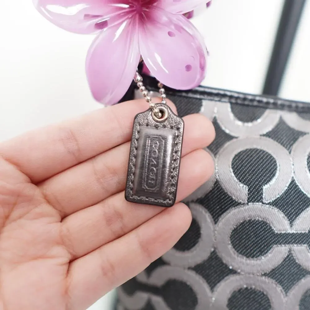 Coach Op Art Baguette Bag Black Silver Y2K